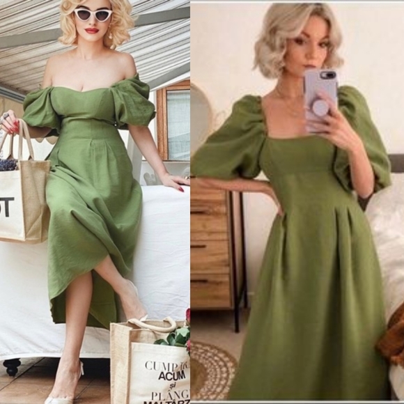 SOLD LOCALLY! RARE Zara blogger fav puff sleeve dress - Picture 2 of 8